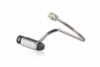 The Easywear wired RIC (S-receiver), a silver and black Bluetooth earpiece with a flexible microphone boom and ear hook for hands-free use, is displayed against a plain white background.